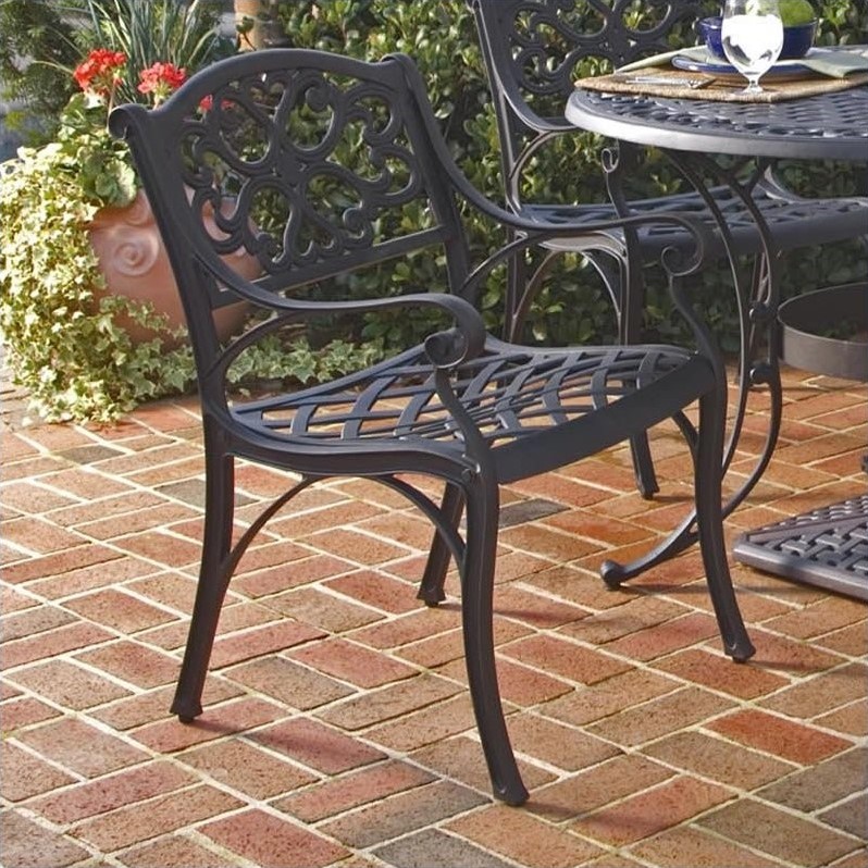 Home Styles Biscayne 5 Piece Metal Patio Dining Set in Black 5554308