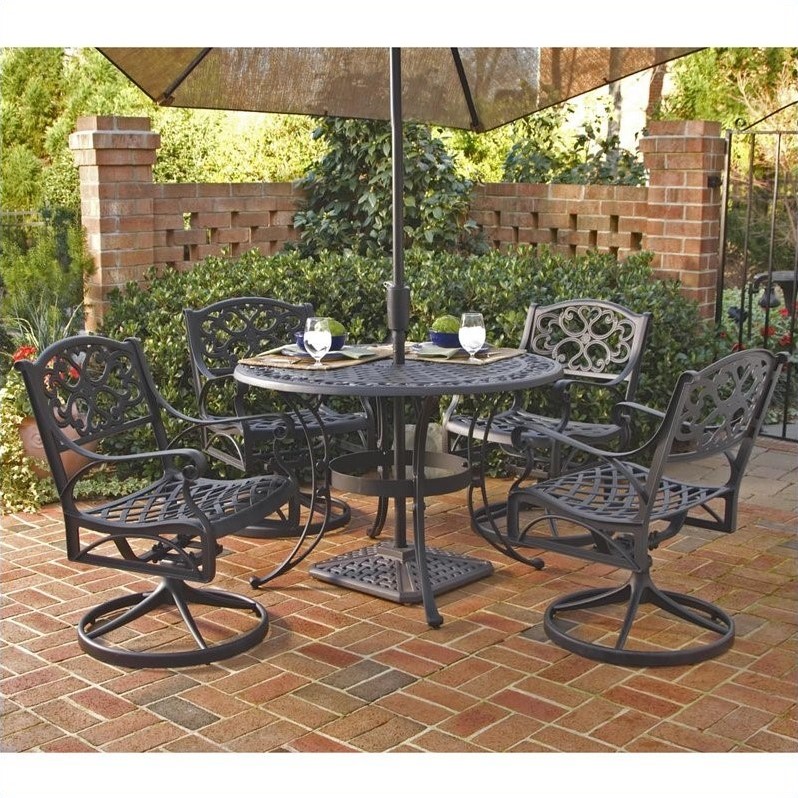 5 Piece Metal Patio Dining Set in Black 5554305