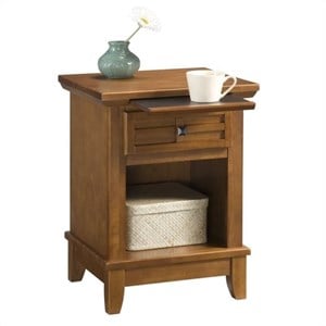 homestyles arts & crafts wood nightstand in brown