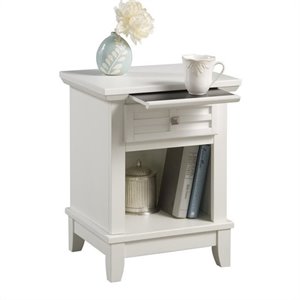 arts & crafts off-white wood nightstand