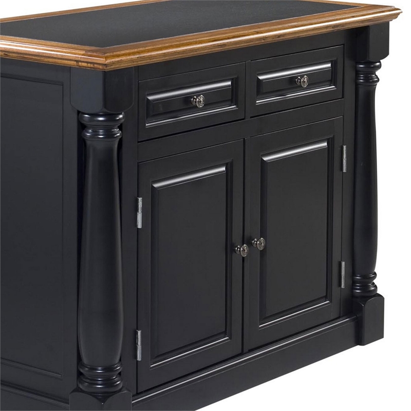 Homestyles Monarch Wood Kitchen Island in Black