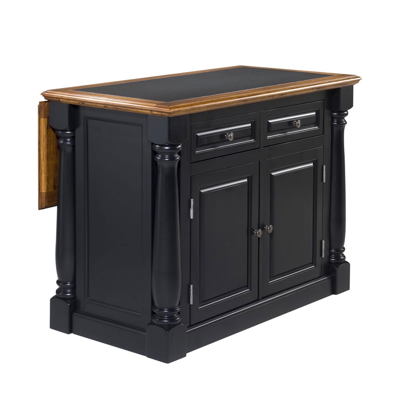 Homestyles Monarch Wood Kitchen Island in Black