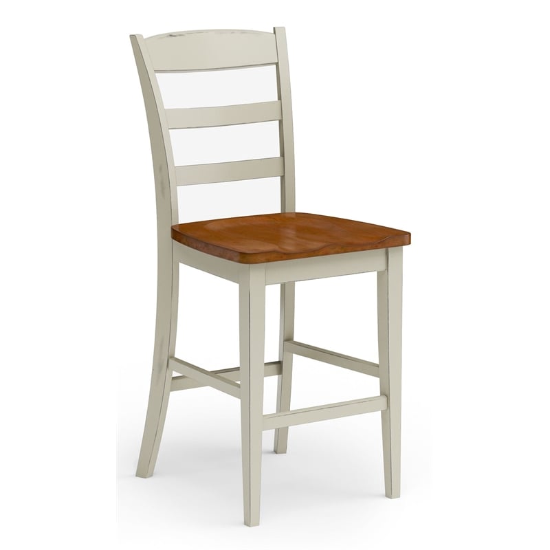 Homestyles Monarch Wood Counter Stool in Off White