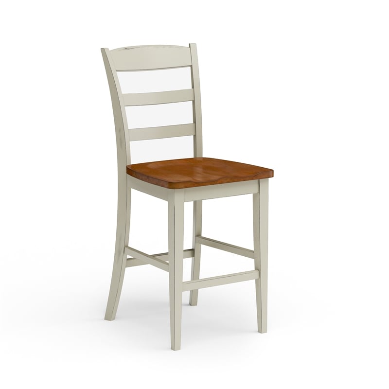 Homestyles Monarch Wood Counter Stool in Off White