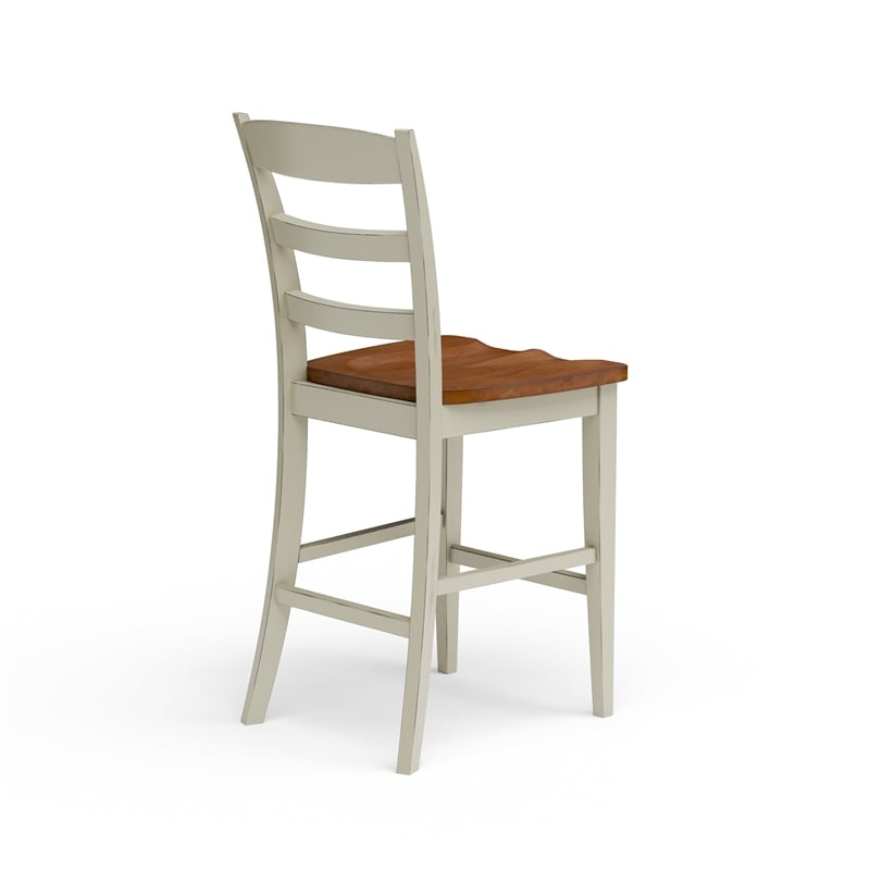 Homestyles Monarch Wood Counter Stool in Off White