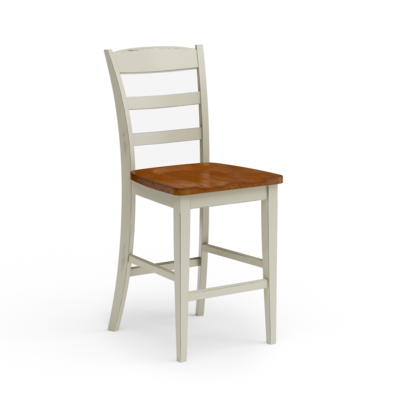 Homestyles Monarch Wood Counter Stool in Off White