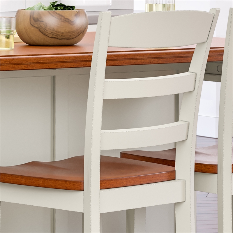 Homestyles Monarch Wood Counter Stool in Off White