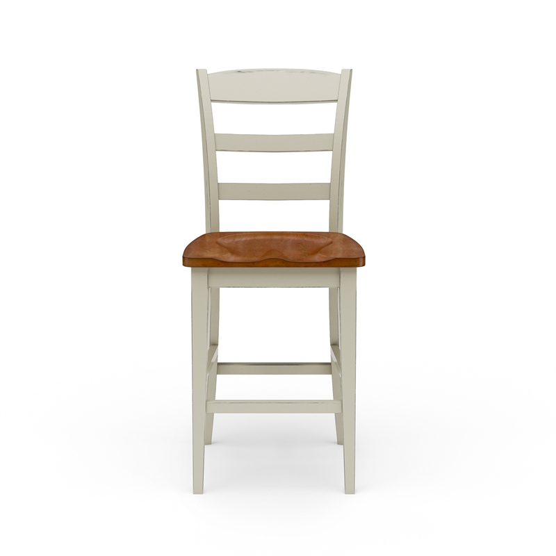 Homestyles Monarch Wood Counter Stool in Off White