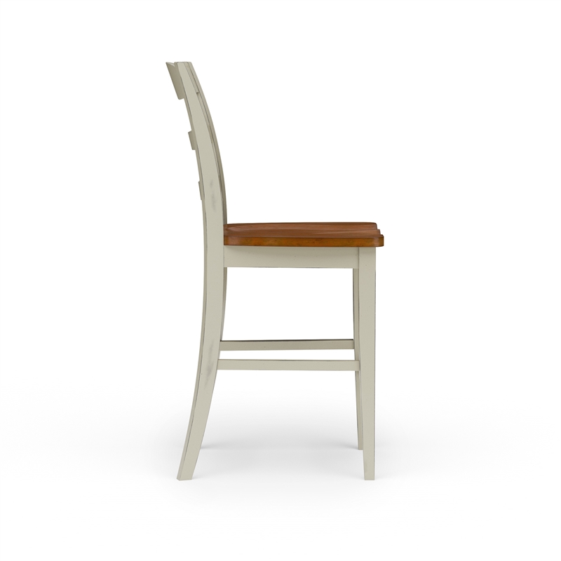 Homestyles Monarch Wood Counter Stool in Off White