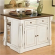 Homestyles Monarch Wood Kitchen Island Set in Off White
