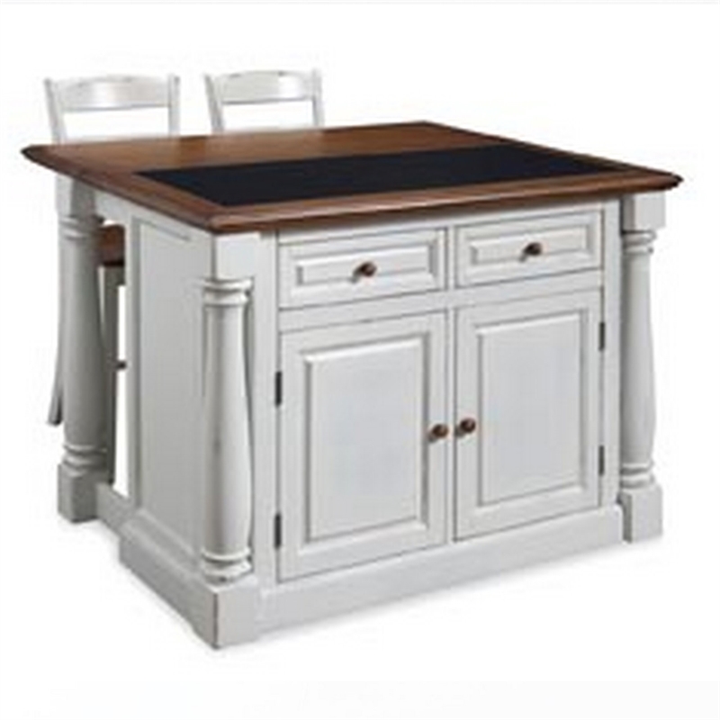 Homestyles Monarch Wood Kitchen Island Set in Off White Cymax Business