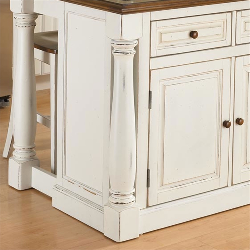 Homestyles Monarch Wood Kitchen Island Set in Off White Cymax Business