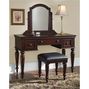 homestyles lafayette brown wood vanity and bench