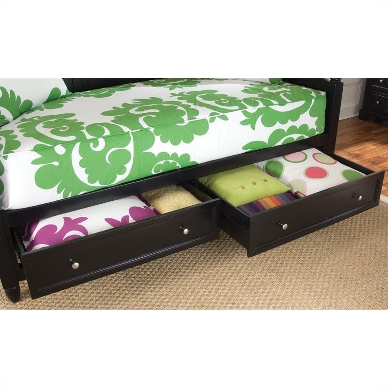 Home Styles Bedford Storage Wood Daybed in Black 553185