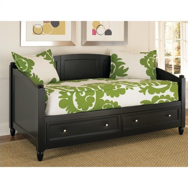 Home Styles Bedford Storage Wood Daybed in Black   5531 85