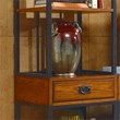 Homestyles Modern Craftsman Wood Media Tower in Brown