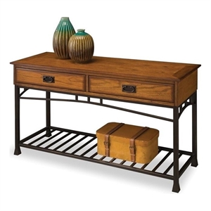 modern craftsman brown console table