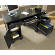 Homestyles Bedford Wood Pedestal Desk in Black