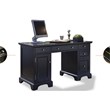 Homestyles Bedford Wood Pedestal Desk in Black