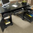 Homestyles Bedford Wood Pedestal Desk in Black