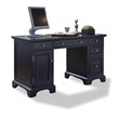 Homestyles Bedford Wood Pedestal Desk in Black