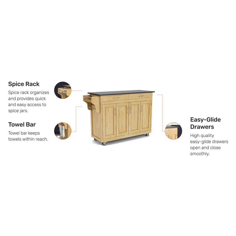 Homestyles Create-a-Cart Wood Rolling Kitchen Cart in Brown