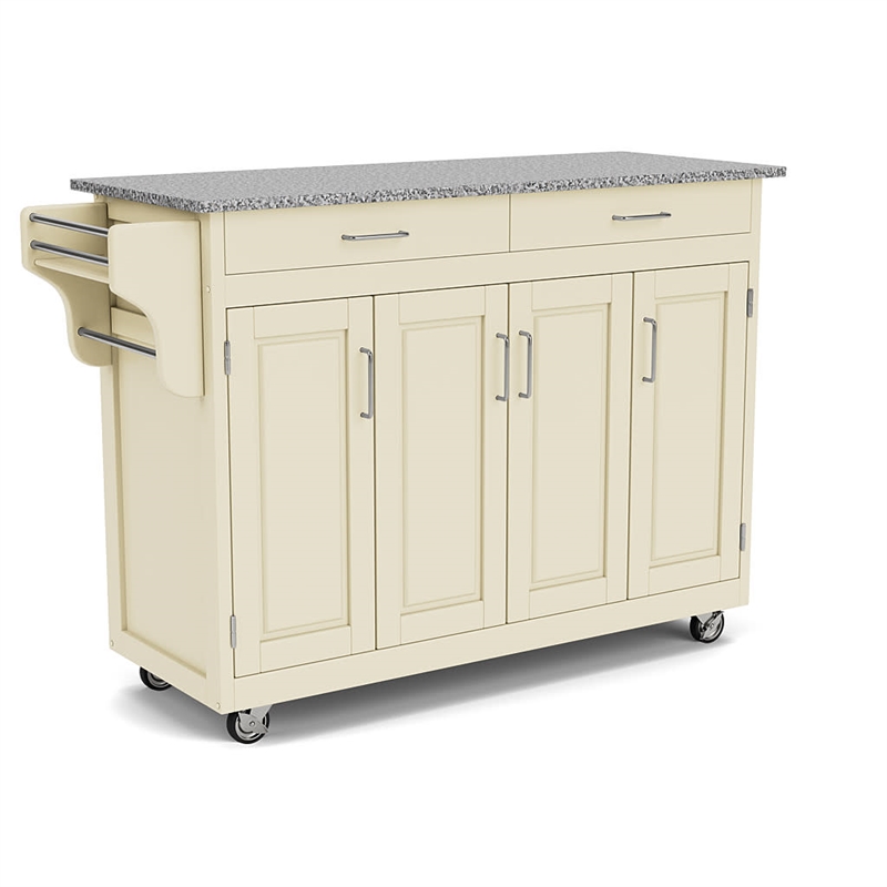 Homestyles Create-a-Cart Wood Rolling Kitchen Cart in Off White