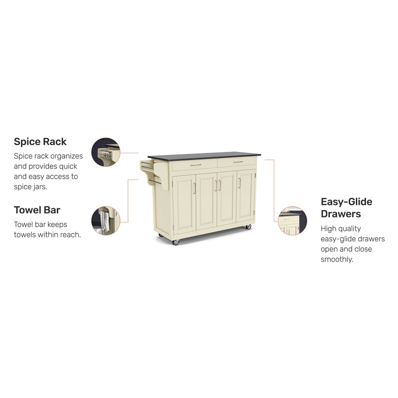 Homestyles Create-a-Cart Wood Rolling Kitchen Cart in Off White