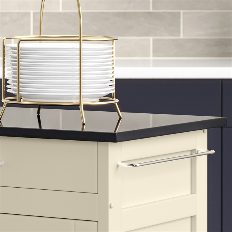 Homestyles Create-a-Cart Wood Rolling Kitchen Cart in Off White