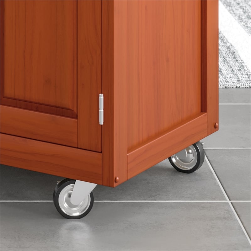 homestyles create-a-cart wood rolling kitchen cart in brown