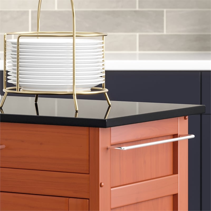 Homestyles Create-a-Cart Wood Rolling Kitchen Cart in Brown