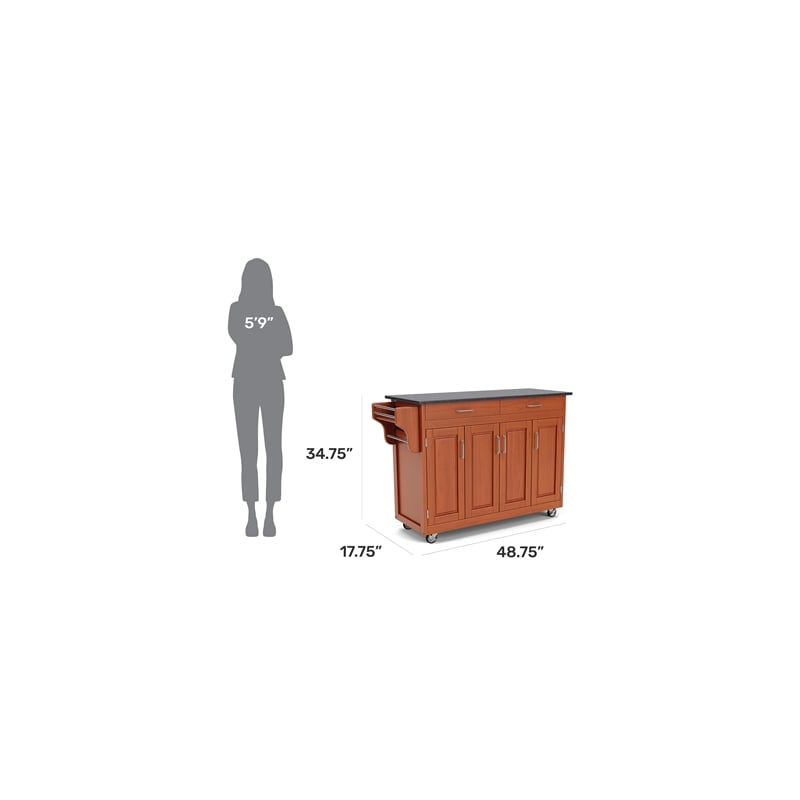 Homestyles Create-a-Cart Wood Rolling Kitchen Cart in Brown