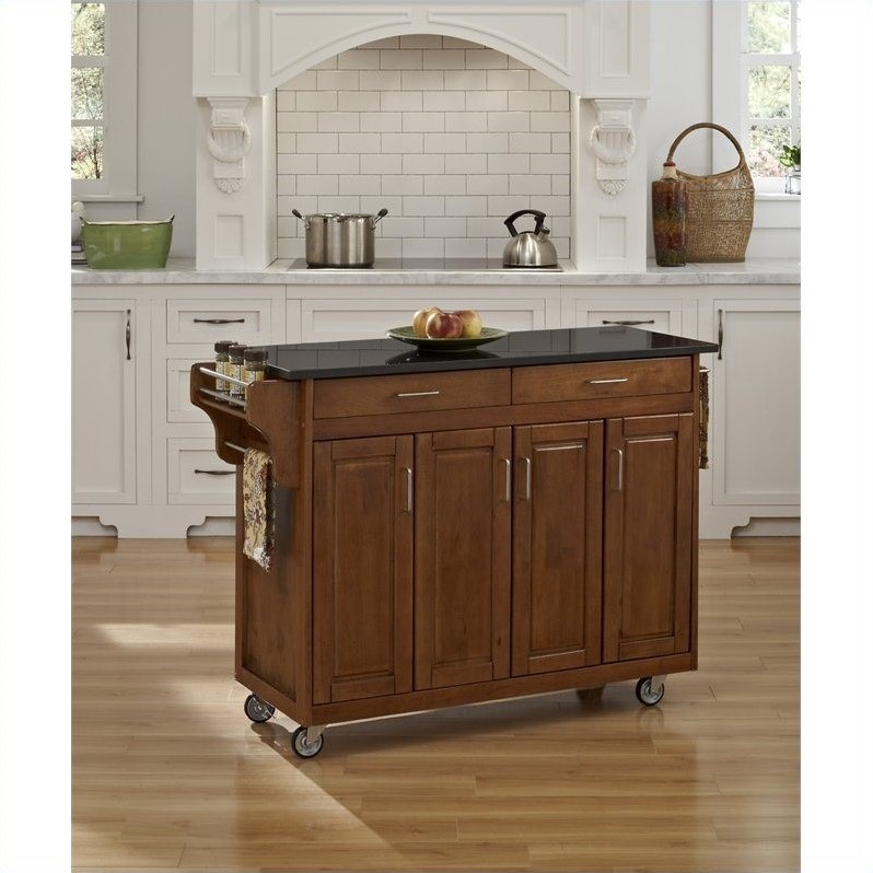 Homestyles Create A Cart Wood Kitchen, Home Styles Create A Cart Kitchen Island With Granite Top