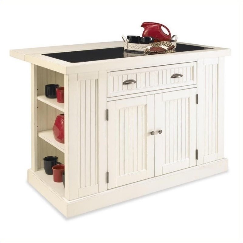 Home Styles Nantucket Kitchen Island In Distressed White Finish 5022 94