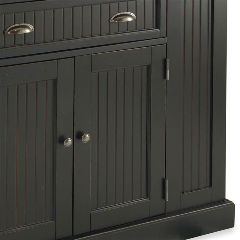 Homestyles Nantucket Wood Kitchen Island in Black