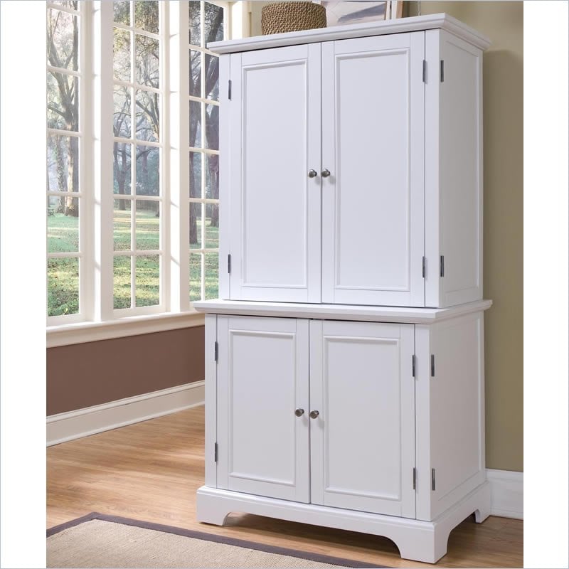 white computer armoire