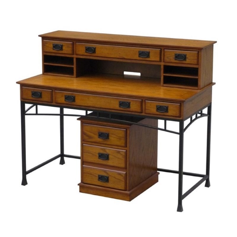 Home Styles Modern Craftsman Executive Desk Hutch And Mobile File Executive Desk Hutch And Mobile File