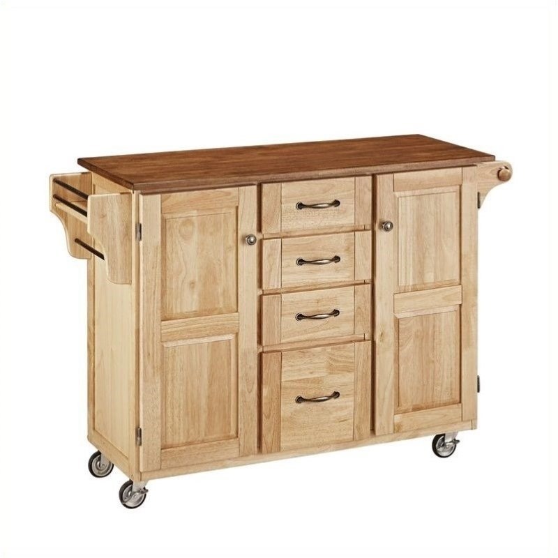 Homestyles Create-a-Cart Wood Rolling Kitchen Cart in Brown