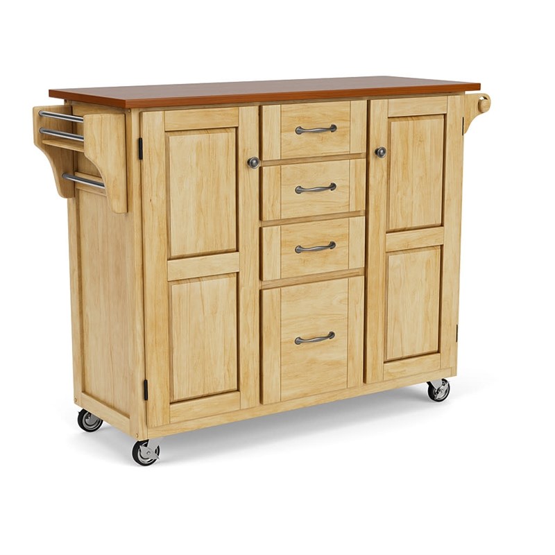 Homestyles Create-a-Cart Wood Rolling Kitchen Cart in Brown