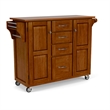 Homestyles Create-a-Cart Solid Wood Kitchen Cart in Cherry with Oak Top