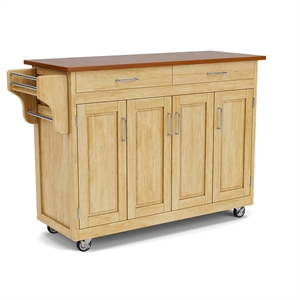 Homestyles Create-a-Cart in Natural Finish with Oak Top