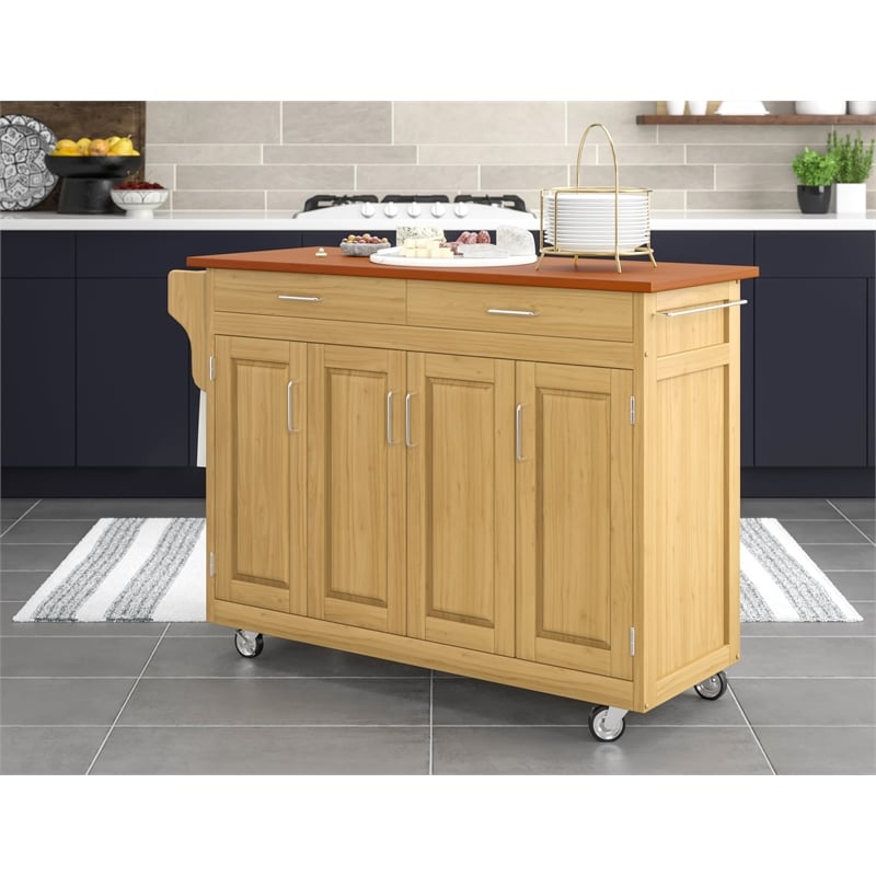 Homestyles Create-a-Cart in Natural Finish with Oak Top