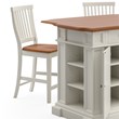 Homestyles Americana Wood Kitchen Island Set in Off White