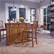 Homestyles Americana Wood Kitchen Island Set in Brown