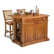 Homestyles Americana Wood Kitchen Island Set in Brown