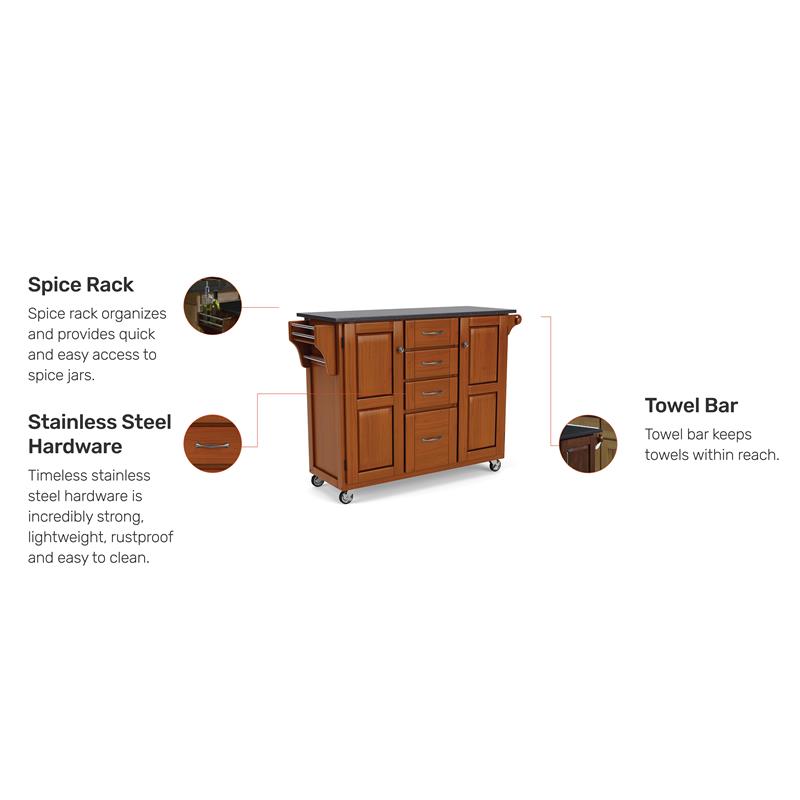 Homestyles Nantucket Wood 3 Piece Kitchen Island Set in Black Cymax Business