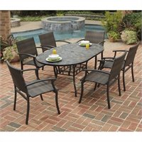Home Styles 5601-3080 Stone Harbor 5-Piece Outdoor Dining Set Slate Finish