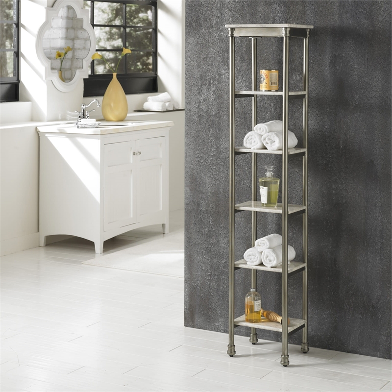 Homestyles Orleans Stainless Steel Six Tier Shelf in Gray