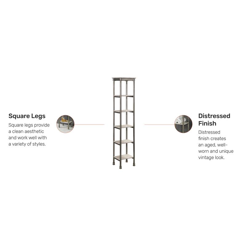 Homestyles Orleans Stainless Steel Six Tier Shelf in Gray