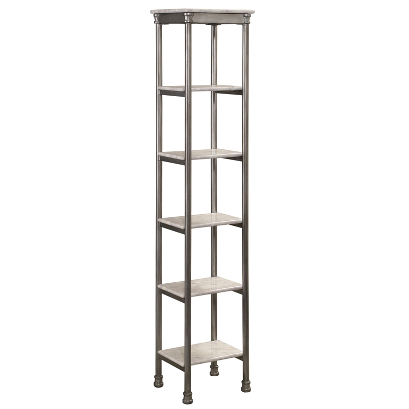 Homestyles Orleans Stainless Steel Six Tier Shelf in Gray